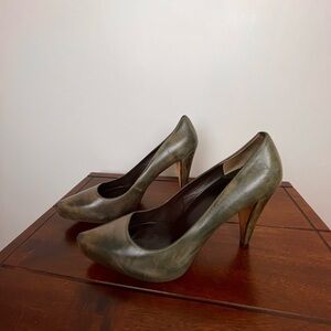 Vintage Retro  Max Studio Leather Pump chunky Y2K 90’s Heels Size 9